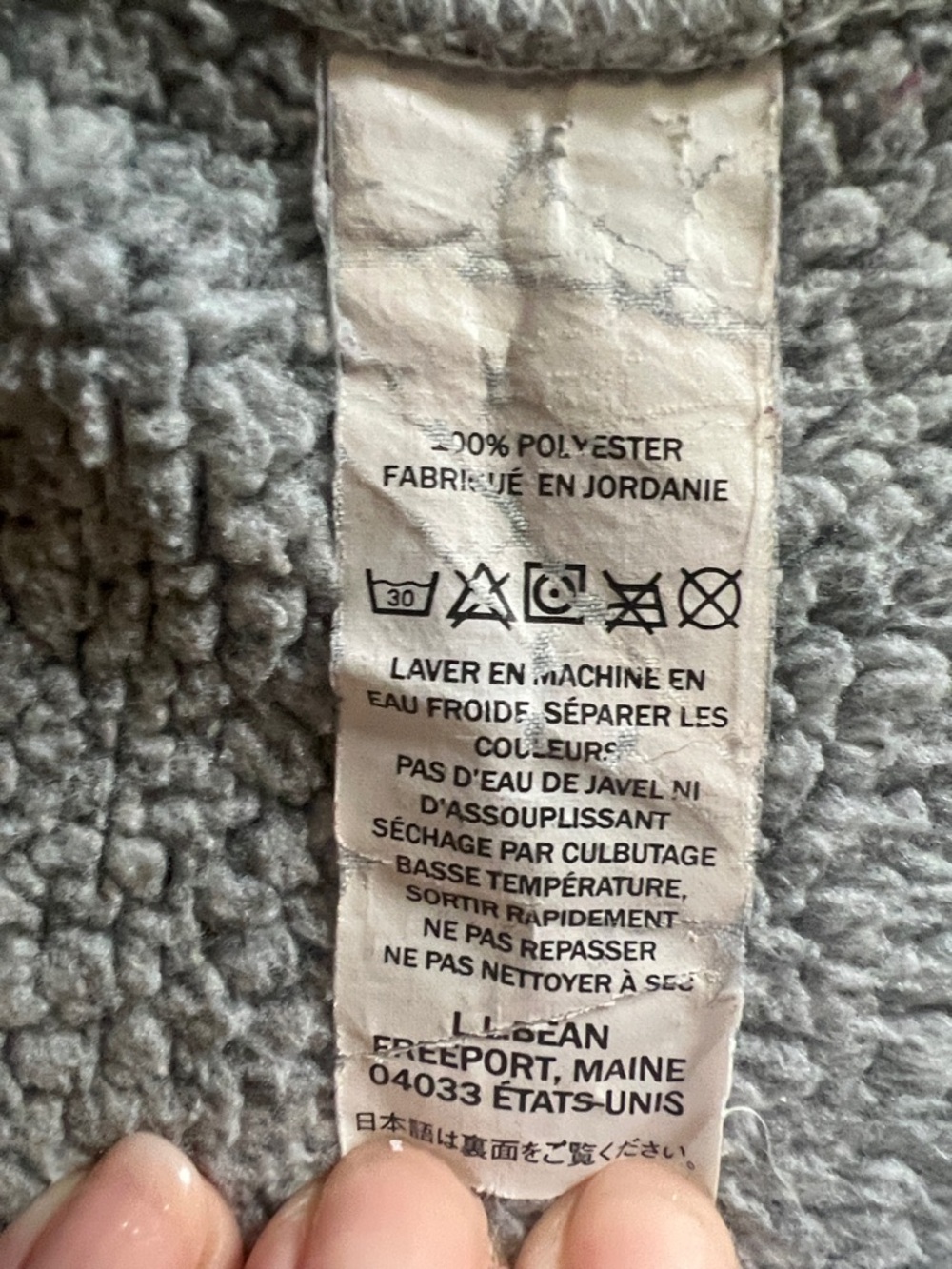 L.L.Bean Sweater Fleece Coat, Hood, Pockets, Zipper, Longer Fit, Grey, Sz M - Picture 13 of 13